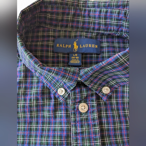 RALPH LAUREN Kid's Large (14-16) Plaid Shirt - Picture 2 of 5